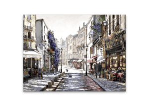 Leinwandbild Straße in Paris – Wasserfarben